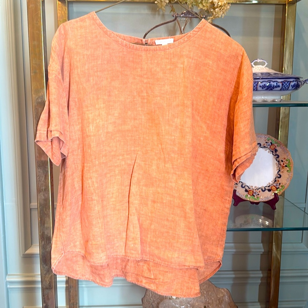 Linen Eileen fisher burnt orange too Sz L